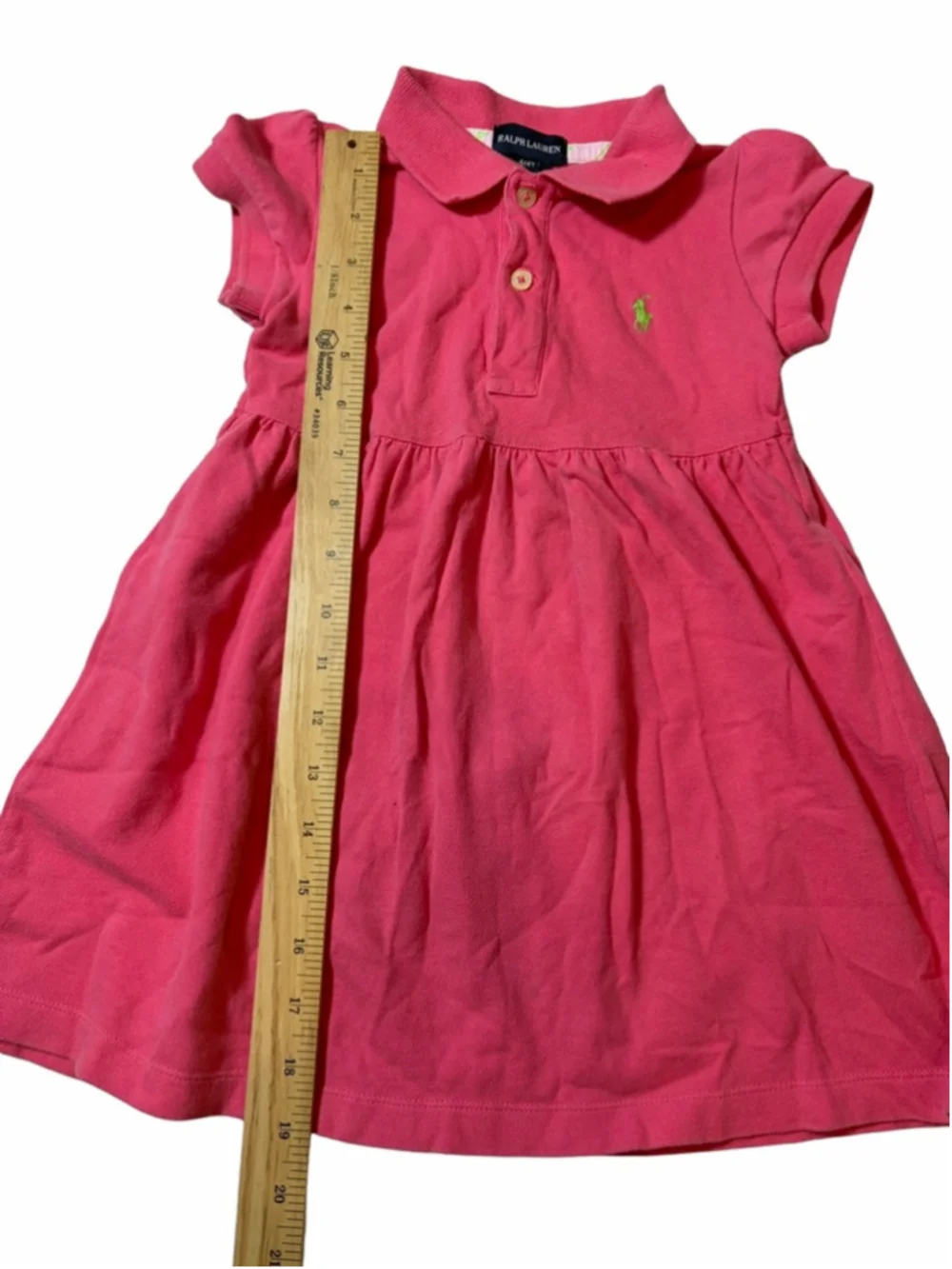 Ralph Lauren Girls Pink Polo Dress Size 4/4T Pony Logo Collared Preppy